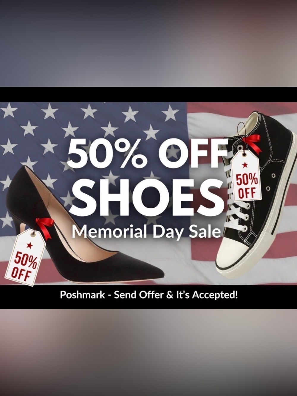Send a 50% off shoes offer and I will accept 🇺🇸